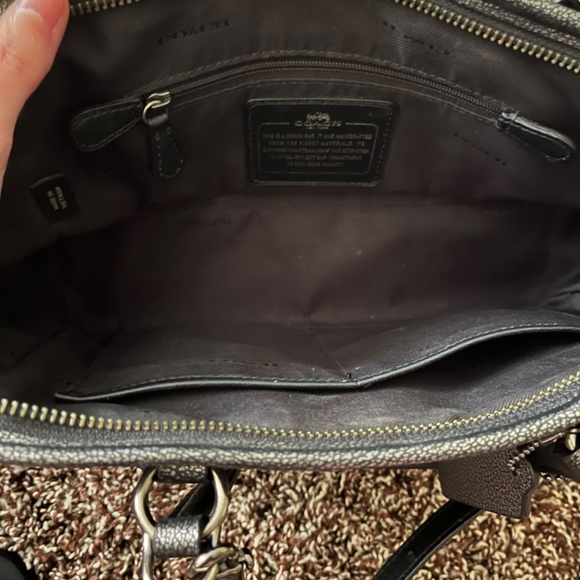 Leather Coach Bag in gun metal - Picture 3 of 5